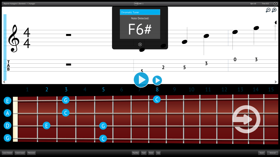 Purely Lute Screenshot Chromatic Tuner