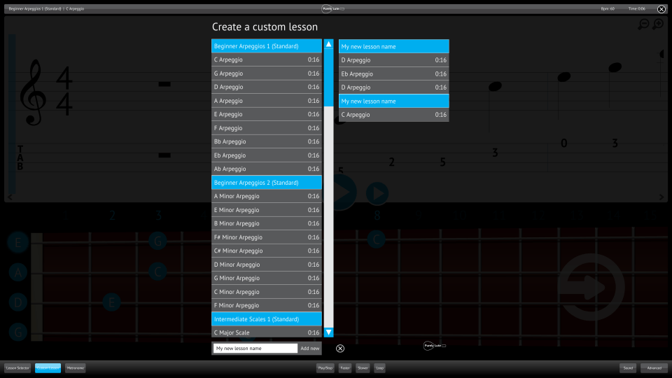 Purely Lute Screenshot Custom Lesson